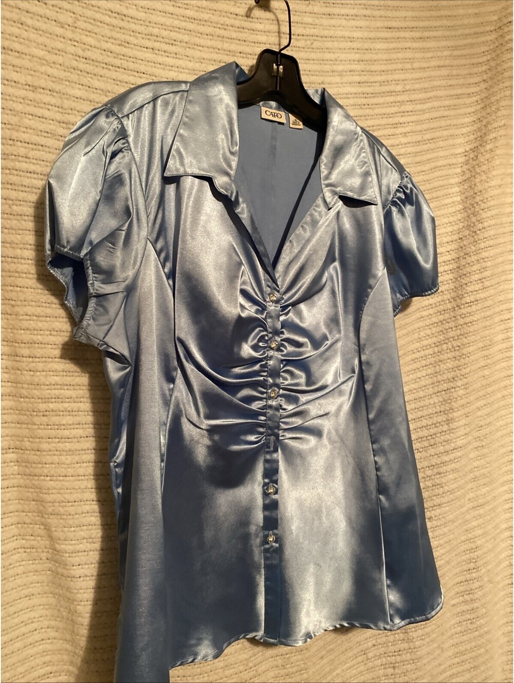 Stunning Baby Blue Bling Cato Women's Dress Shirt
